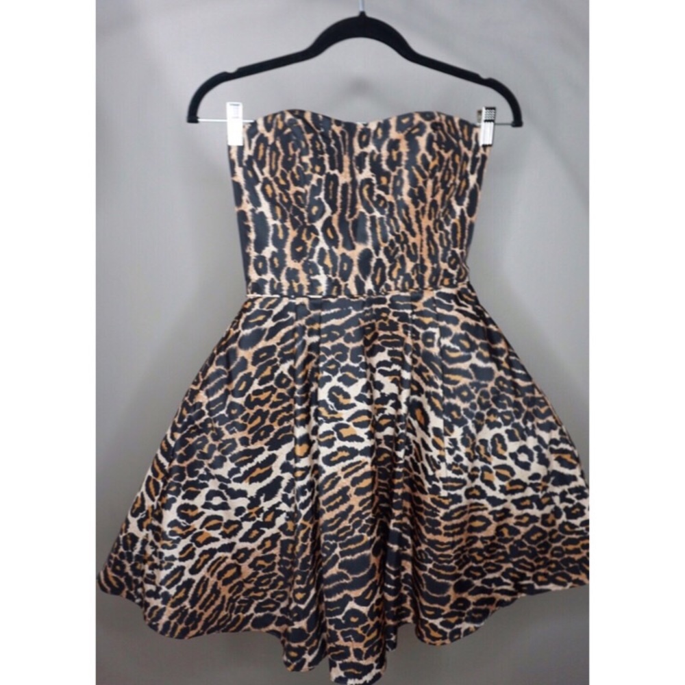 Sherri Hill Leopard print and pink cocktail dress